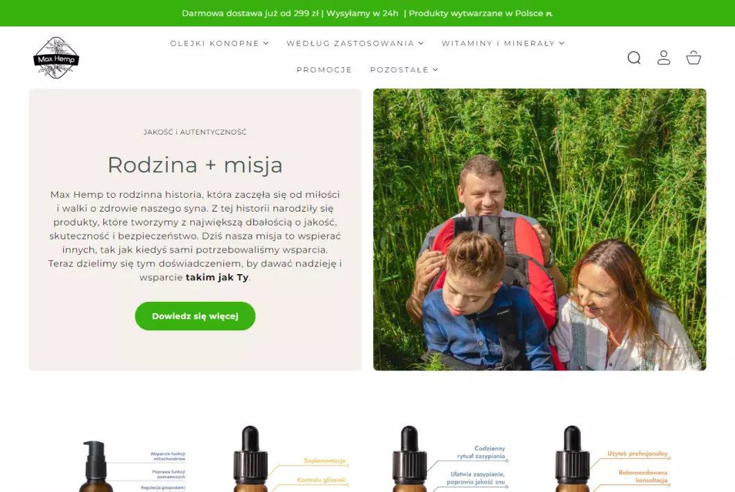 Max Hemp - olejki konopne CBD - podgląd