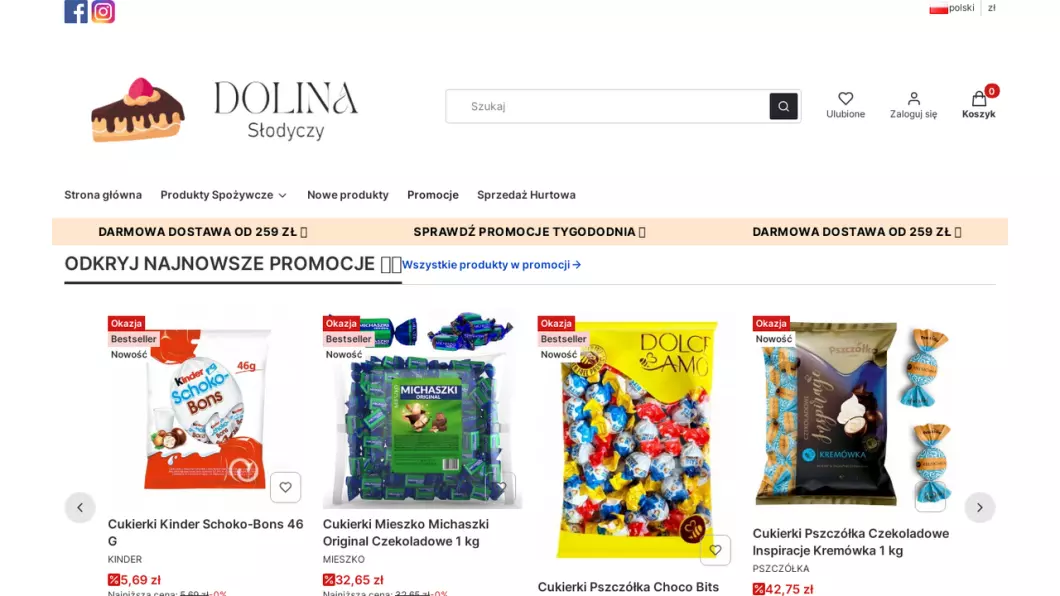 DolinaSłodyczy - Hurtownia słodyczy - podgląd