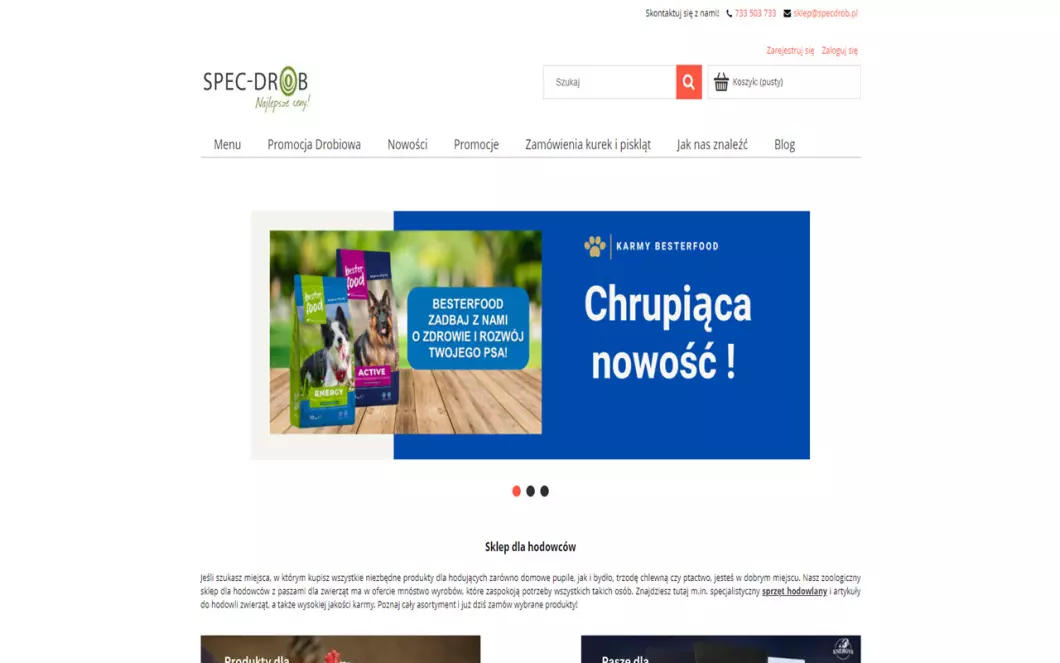 Spec-Drob - sklep dla hodowców - podgląd